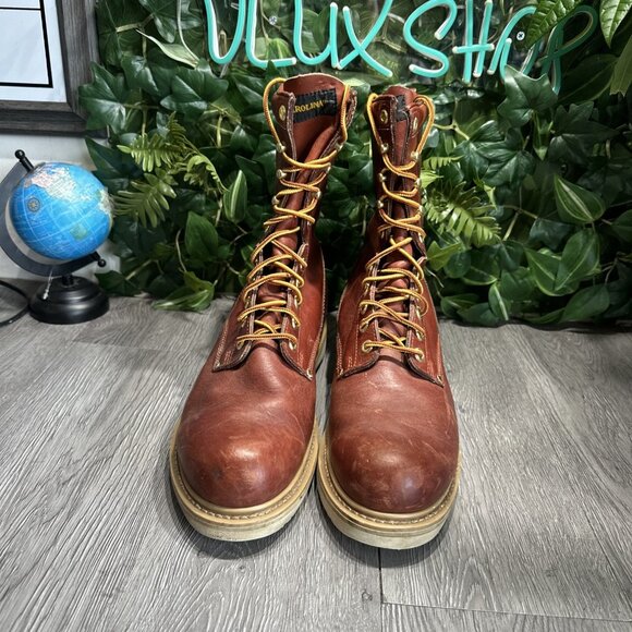 Carolina AMP MX 8” Brown Red Work Boots Round Soft Toe Shoes Men Size 12 M main image 6